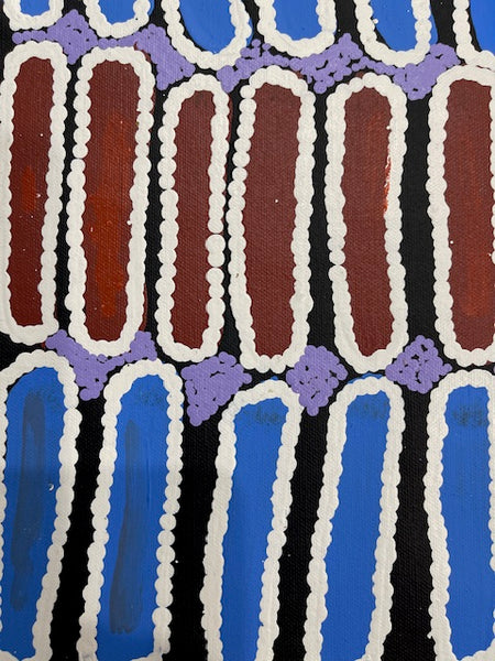 #105 Seeded Bush Yam - BARBARA PANANKA PRICE : Aboriginal Art: 52 x 46cm