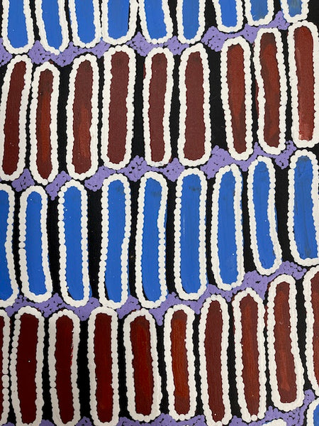 #105 Seeded Bush Yam - BARBARA PANANKA PRICE : Aboriginal Art: 52 x 46cm