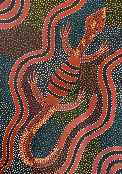 #178 Goanna Dreaming - JACINTA NUMINA : Aboriginal Art: 53x37cm