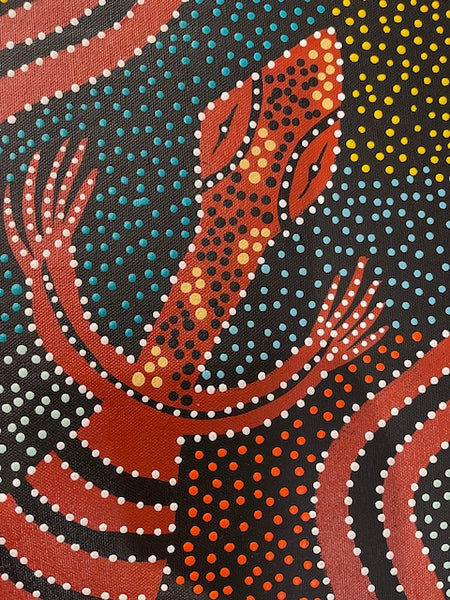 #178 Goanna Dreaming - JACINTA NUMINA : Aboriginal Art: 53x37cm