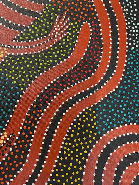#178 Goanna Dreaming - JACINTA NUMINA : Aboriginal Art: 53x37cm
