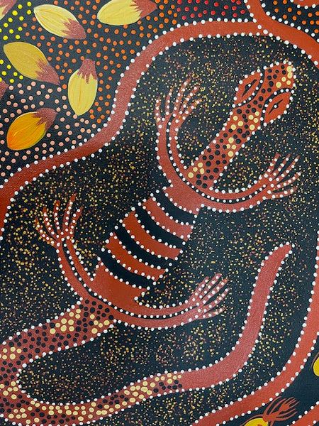 #324 Goanna Dreaming - JACINTA NUMINA : Aboriginal Art: 72cm x 92cm