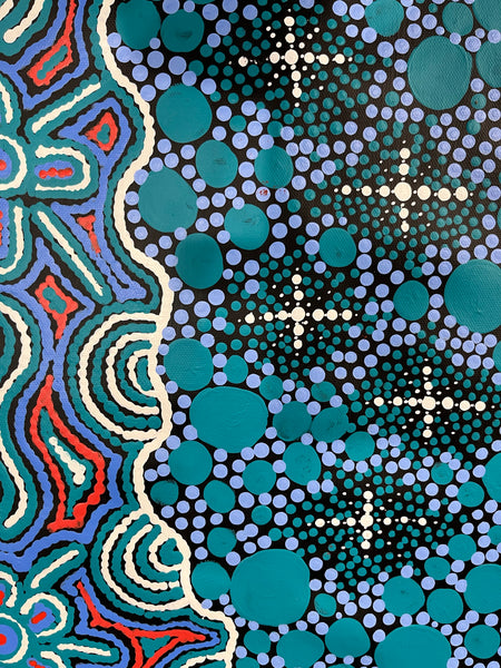 #331 Seven Sisters (Multi) - TREPHINA SULTAN THANGUWA: Aboriginal Art: 72cm x 92cm