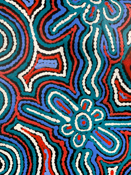 #331 Seven Sisters (Multi) - TREPHINA SULTAN THANGUWA: Aboriginal Art: 72cm x 92cm