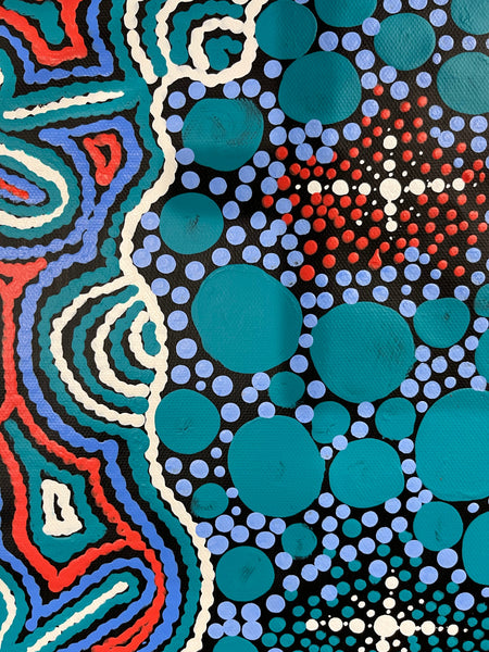 #331 Seven Sisters (Multi) - TREPHINA SULTAN THANGUWA: Aboriginal Art: 72cm x 92cm