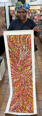 #273 Bush Medicine Leaves (Sunset) - SHARON NUMINA : Aboriginal Art: 41cm x 153cm