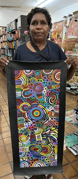 #56 Women & Bush Medicine (Multi) SELINA NUMINA Aboriginal Artist:  35cm x 92cm