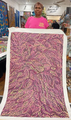 #288 Bush Medicine Leaves (Magenta) - CAROLINE NUMINA : Aboriginal Art:  94cm x 146cm