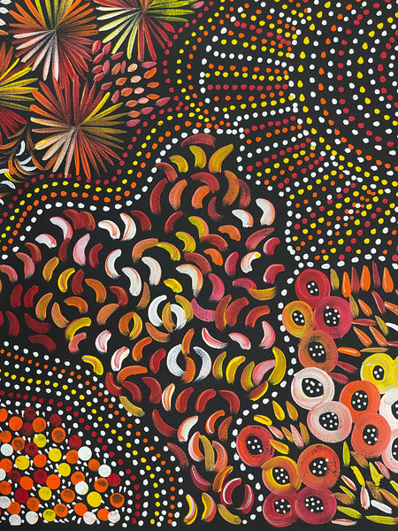 #25 Women Collecting Bush Tucker (Sunset)- SELINA NUMINA : Aboriginal Art: 91x95cm