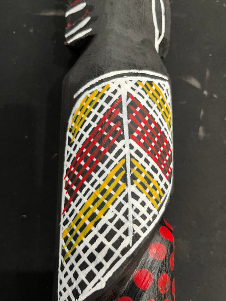 #82 Black Cockatoo Carving- KENNY REID: Aboriginal Art: 29cm x 8cm x 8cm