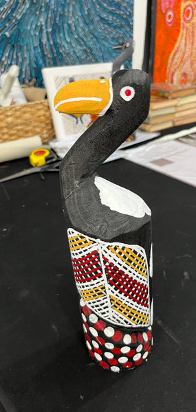 #92 Magpie Goose Carving -  Carving- KENNY REID: Aboriginal Art: 30cm x 8cm x 8cm