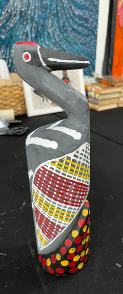 #98 Jacana Bird  Carving -  Carving- KENNY REID: Aboriginal Art: 30cm x 8cm x 8cm