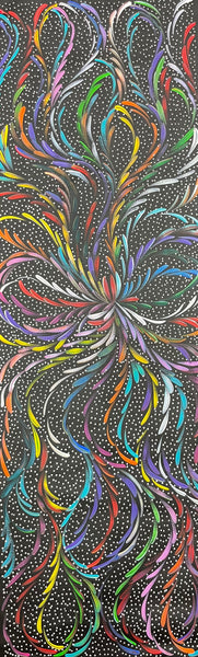 #13 Bush Medicine Leaves & Seeds (Multi) - SELINA NUMINA : Aboriginal Art: 30cm x 95cm