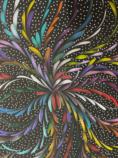 #13 Bush Medicine Leaves & Seeds (Multi) - SELINA NUMINA : Aboriginal Art: 30cm x 95cm