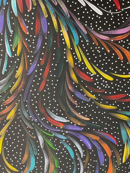 #13 Bush Medicine Leaves & Seeds (Multi) - SELINA NUMINA : Aboriginal Art: 30cm x 95cm