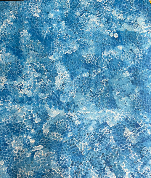 #198 Bush Plum Dreaming (Blue) -ARTIST: Bessie Pitjara - Aboriginal Art: 107 x 95cm