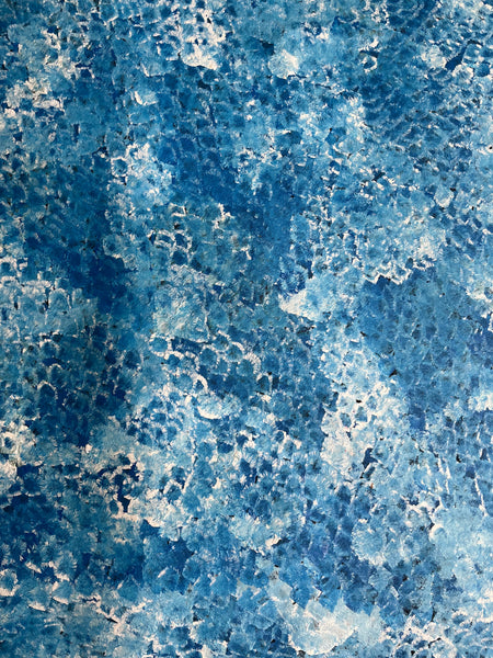 #198 Bush Plum Dreaming (Blue) -ARTIST: Bessie Pitjara - Aboriginal Art: 107 x 95cm