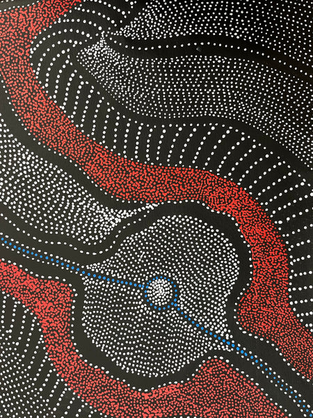 #92 My Country Dreaming (Multi) ANNA PETYARRE: Aboriginal Art: 84cm x 96cm