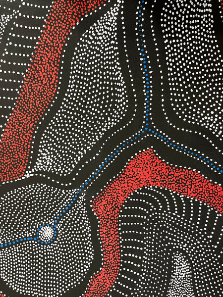 #92 My Country Dreaming (Multi) ANNA PETYARRE: Aboriginal Art: 84cm x 96cm