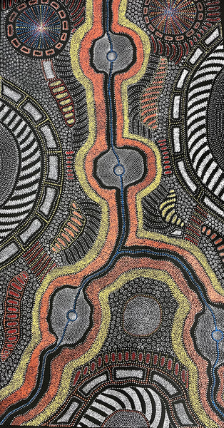 #43 My Country Dreaming (Multi) ANNA PETYARRE: Aboriginal Art: 95cm x 175cm