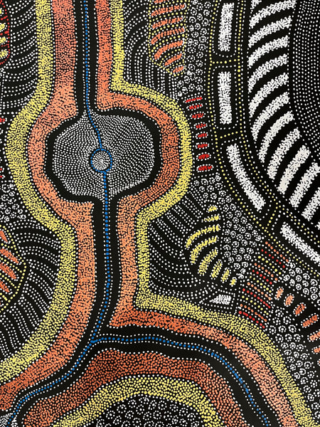 #43 My Country Dreaming (Multi) ANNA PETYARRE: Aboriginal Art: 95cm x 175cm