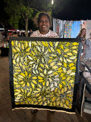 #270 Bush Medicine Leaves- SELINA NUMINA : Aboriginal Art: 86 x 95cm