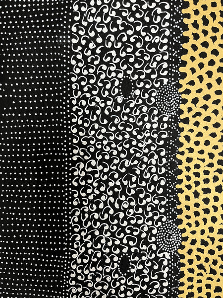 #125 Water Dreaming Ngapa (Earth/Blue) JANET LONG NAKAMARRA: Aboriginal Art 86cm x 163cm