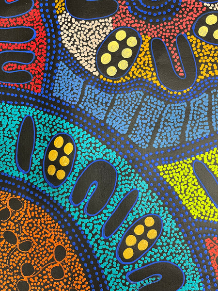 #241 My Country Dreaming (Multi) - LANITA NUMINA : Aboriginal Art: 90cm x 150cm