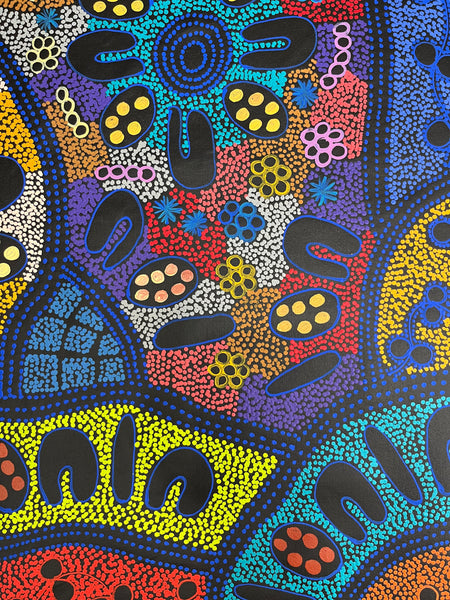 #241 My Country Dreaming (Multi) - LANITA NUMINA : Aboriginal Art: 90cm x 150cm