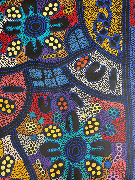 #241 My Country Dreaming (Multi) - LANITA NUMINA : Aboriginal Art: 90cm x 150cm