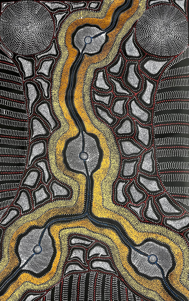 #240 My Country Dreaming (Multi) ANNA PETYARRE: Aboriginal Art: 95cm x 147cm