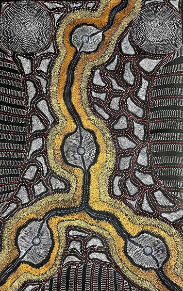 #240 My Country Dreaming (Multi) ANNA PETYARRE: Aboriginal Art: 95cm x 147cm