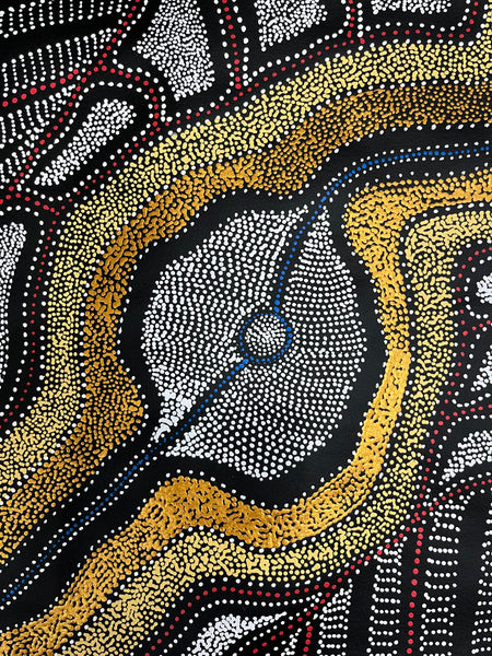 #240 My Country Dreaming (Multi) ANNA PETYARRE: Aboriginal Art: 95cm x 147cm