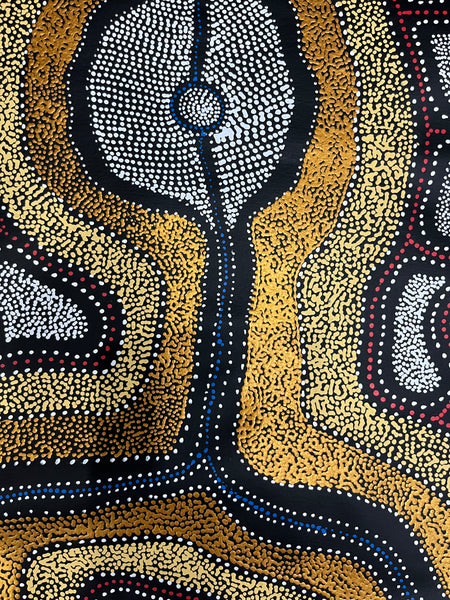 #240 My Country Dreaming (Multi) ANNA PETYARRE: Aboriginal Art: 95cm x 147cm
