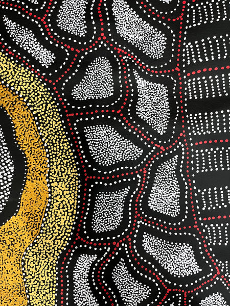 #240 My Country Dreaming (Multi) ANNA PETYARRE: Aboriginal Art: 95cm x 147cm