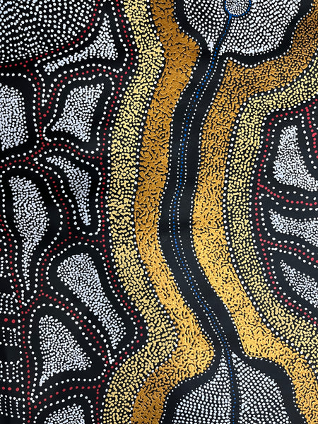 #240 My Country Dreaming (Multi) ANNA PETYARRE: Aboriginal Art: 95cm x 147cm