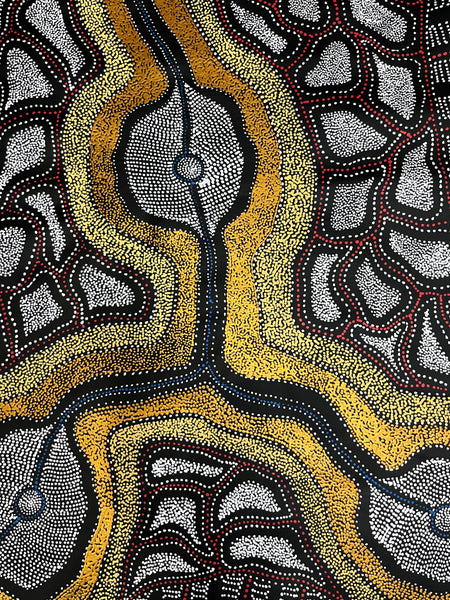#240 My Country Dreaming (Multi) ANNA PETYARRE: Aboriginal Art: 95cm x 147cm