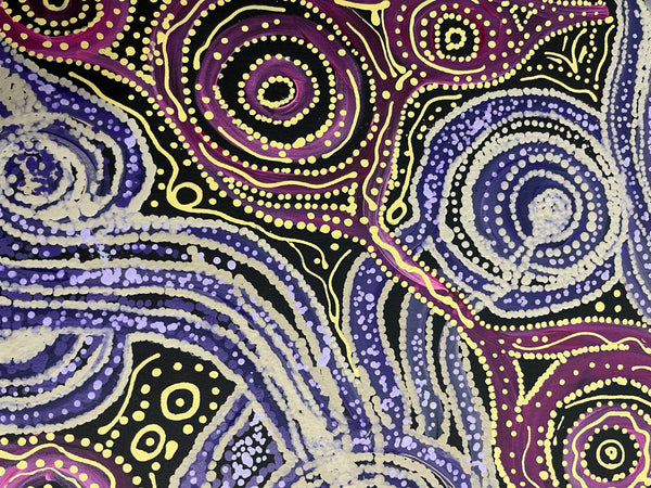 #205 Two Sisters Dreaming CAROLANNE KEN Aboriginal Art: 72cm x 100cm