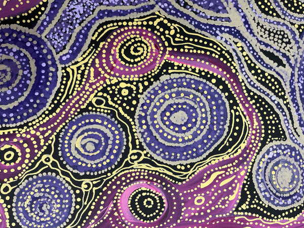 #205 Two Sisters Dreaming CAROLANNE KEN Aboriginal Art: 72cm x 100cm