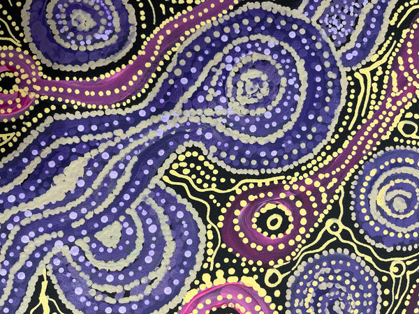 #205 Two Sisters Dreaming CAROLANNE KEN Aboriginal Art: 72cm x 100cm