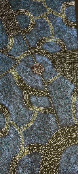 #342 - Bush Plum Dreaming (Blue) - ARTIST: ROSEANNE MORTON PWERLE - 200cm X 88cm