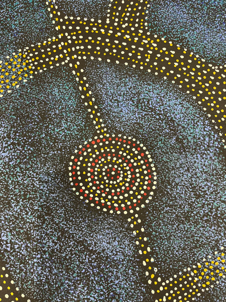 #342 - Bush Plum Dreaming (Blue) - ARTIST: ROSEANNE MORTON PWERLE - 200cm X 88cm