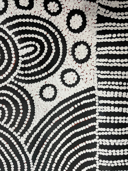 #341 Goanna Love Story - DEBRA NANGALA MCDONALD Aboriginal Artist: 93cm x 95cm