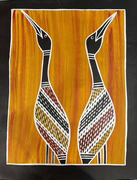 #34 Brolga Dreaming  - CHRISTINE BURARRWANGA :   46 x 34 cm