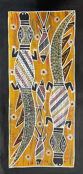 #37 Crocodile Dreaming - CHRISTINE BURARRWANGA : 89 x 38cm