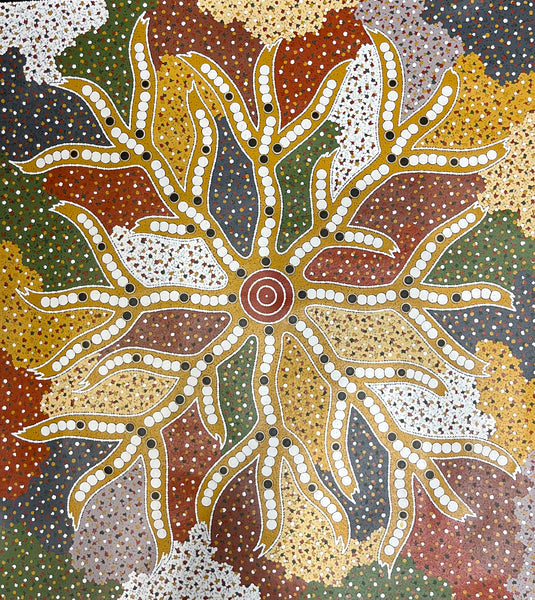 #331 Witchetty Grub Dreaming - JONATHAN HOCKLEY - Aboriginal Art: 93cm x 83cm