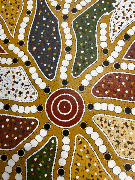 #331 Witchetty Grub Dreaming - JONATHAN HOCKLEY - Aboriginal Art: 93cm x 83cm