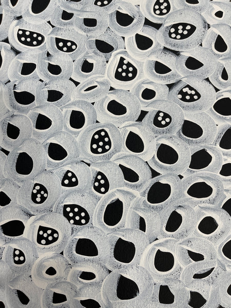 #201 Seeded Bush Melons  - LOUISE NUMINA : Aboriginal Art: 67 x 95cm