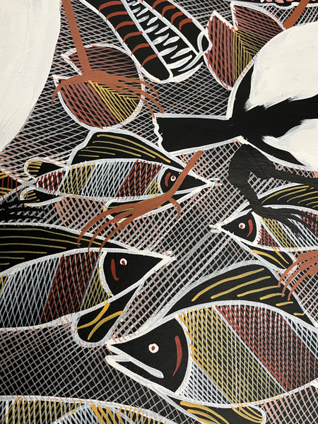 #191 Billabong Dreaming  - EDDIE BLITNER : Aboriginal Art : 94cm x 162cm