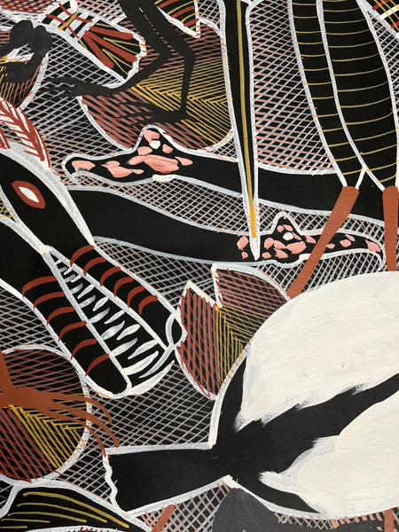 #191 Billabong Dreaming  - EDDIE BLITNER : Aboriginal Art : 94cm x 162cm